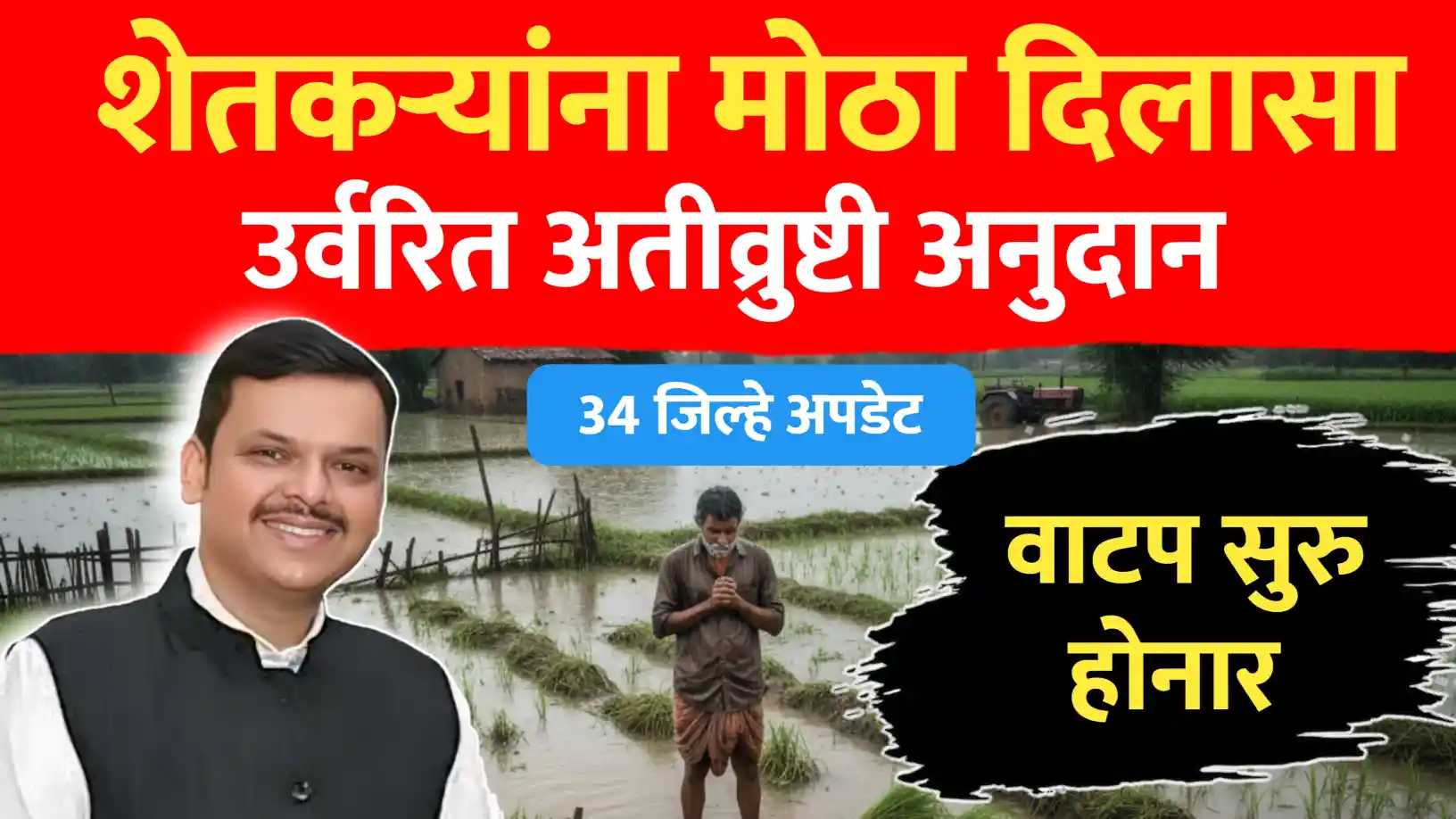 अतीव्रुष्टी नुकसान भरपाई, उर्वरित शेतकऱ्यांना लवकरच मिळनार - सर्व जिल्ह्याची अपडेट